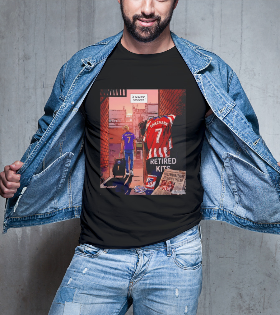 Antoine Griezmann Atlético De Madrid A Legend Forever Retired Kits Griezmann Leaves Atlético A Legend T-Shirt