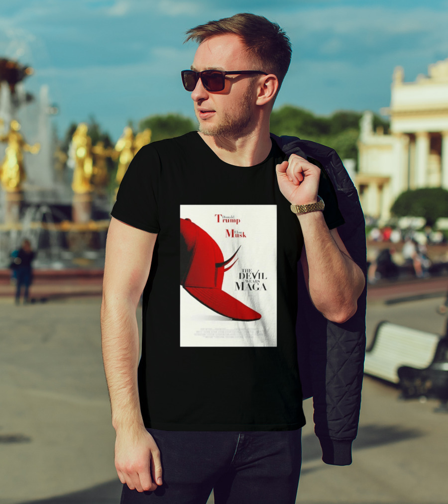 Donald Trump Elon Musk The Devil Wears MAGA Hat With Horns T-Shirt