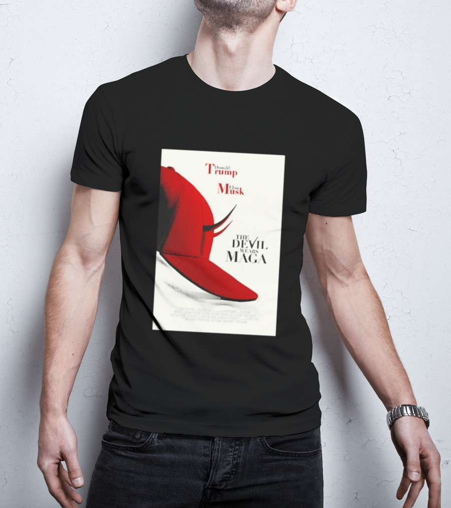 Donald Trump Elon Musk The Devil Wears MAGA Hat With Horns T-Shirt