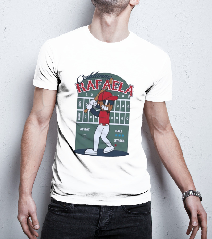 Ceddanne Rafaela Boston Red Sox MLB At Bat Scoreboard T-Shirt