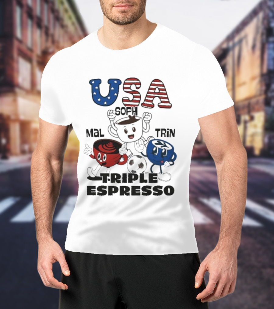 USA Triple Espresso Mal Soph Trin Soccer T-Shirt