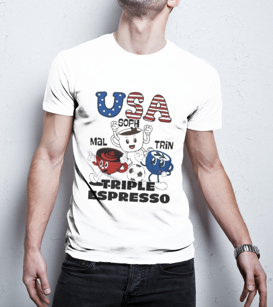 USA Triple Espresso Mal Soph Trin Soccer T-Shirt