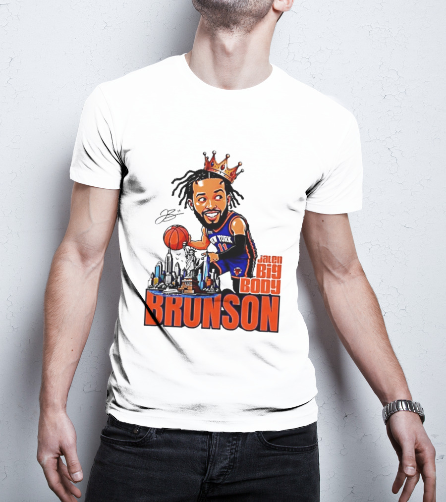 Jalen Brunson New York Knicks Big Body King 2026 Basketball Star With Crown And Skyline T-Shirt