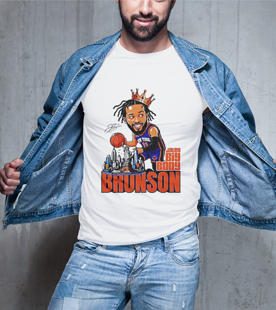 Jalen Brunson New York Knicks Big Body King 2026 Basketball Star With Crown And Skyline T-Shirt