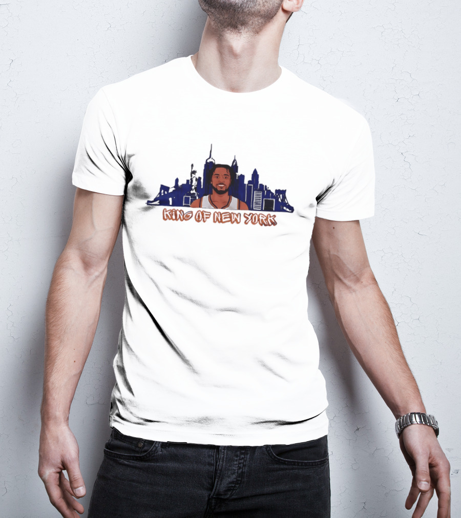 Jalen Brunson King Of New York Knicks Skyline NBA T-Shirt
