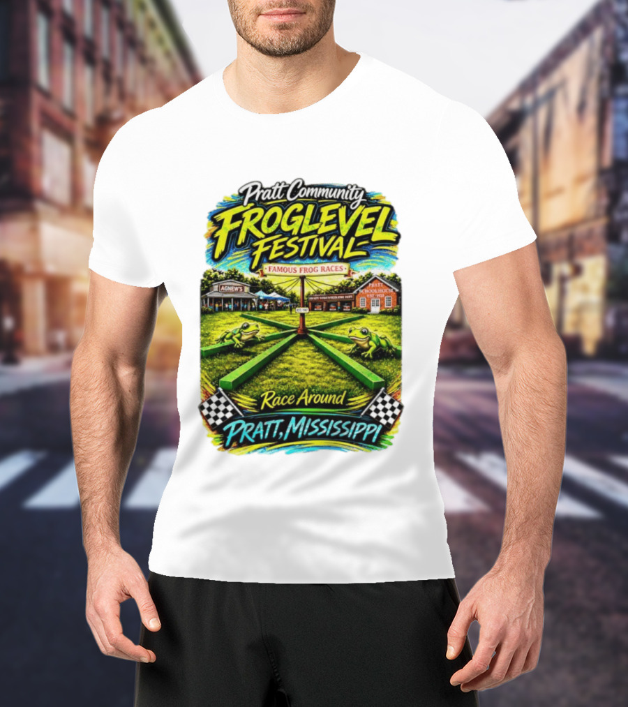 Pratt Community Froglevel Festival Famous Frog Races Race Around Pratt Mississippi T-Shirt