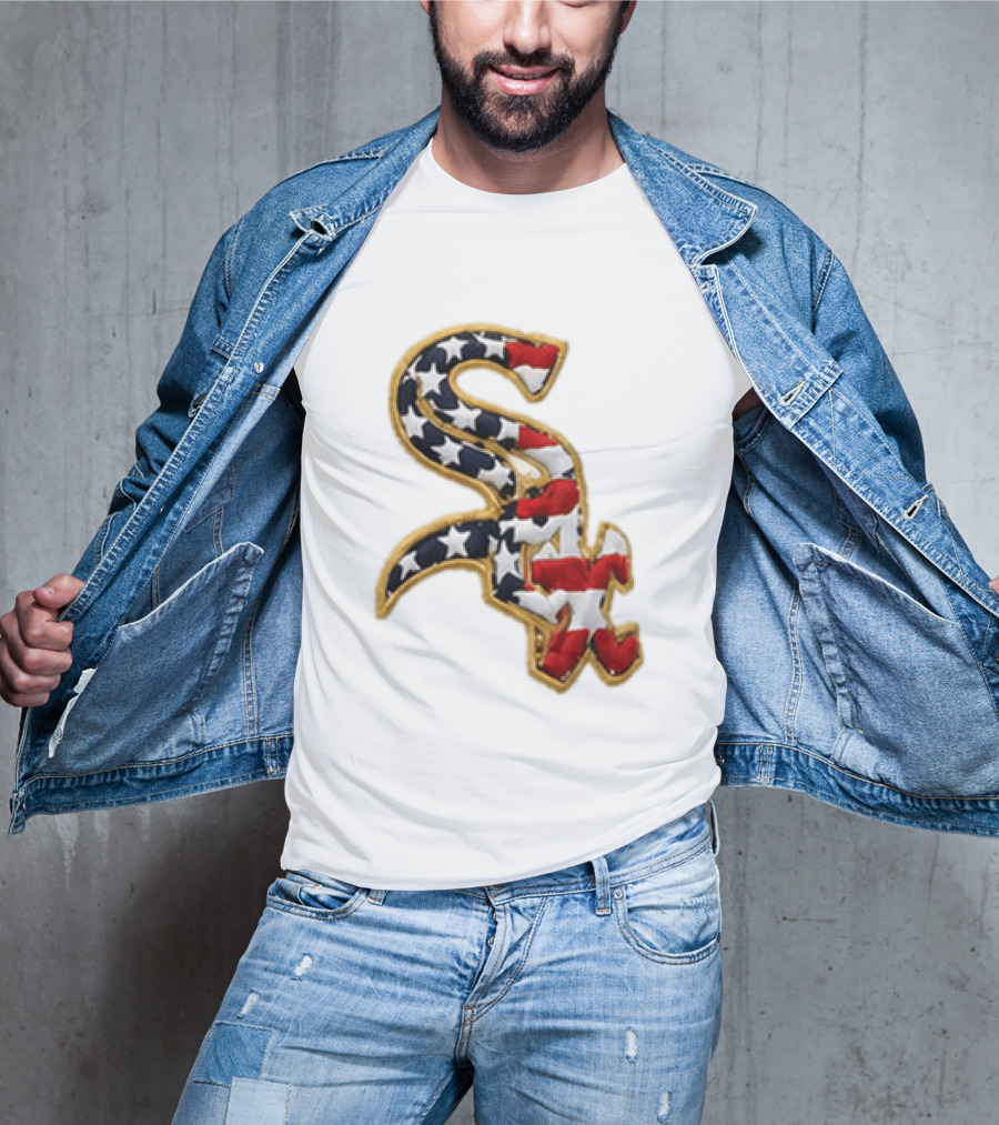 America 250th Anniversary White Sox Hat Patriotic Stars And Stripes T-Shirt