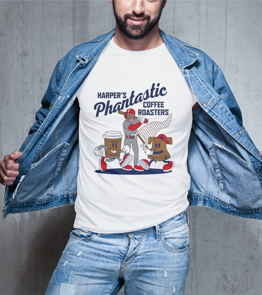 Bryce Harper Philadelphia Phillies MLB Harpers Phantastic Coffee Roasters Baseball T-Shirt