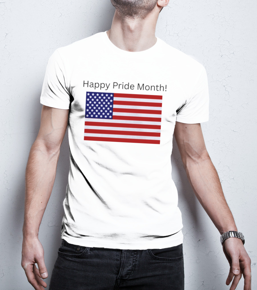 Happy Pride Month USA Flag Celebration T-Shirt