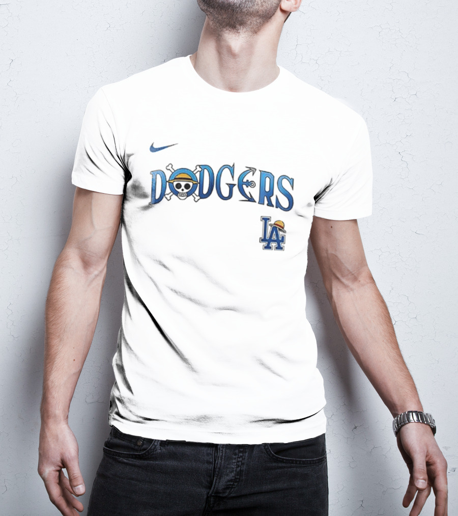 Nike Los Angeles Dodgers One Piece Luffy Crossover Collaboration T-Shirt
