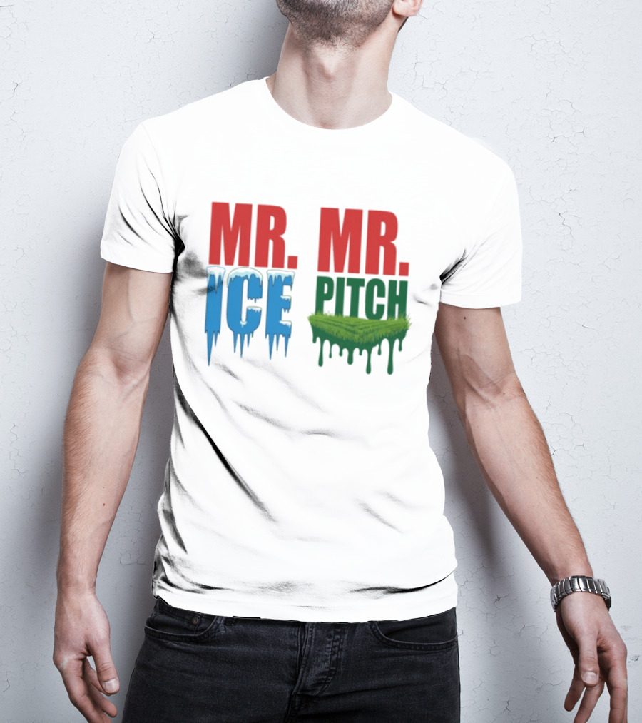 MR ICE MR PITCH Frosty Letters Green Grass Drips T-Shirt