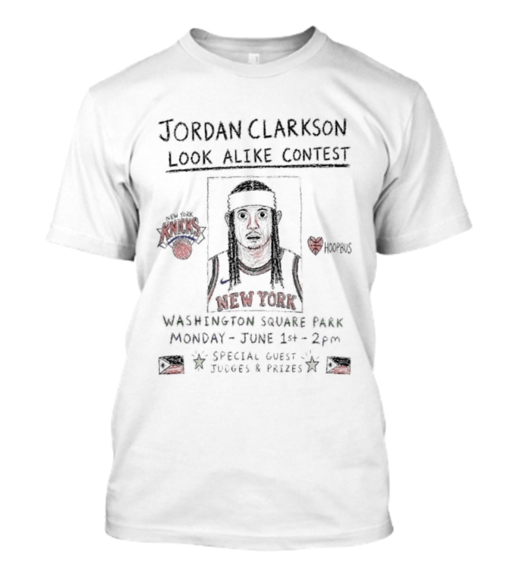 Jordan Clarkson Look Alike Contest New York Washington Square Park Monday June 1st Knicks Fans Special Guest Judges Prizes T-Shirt