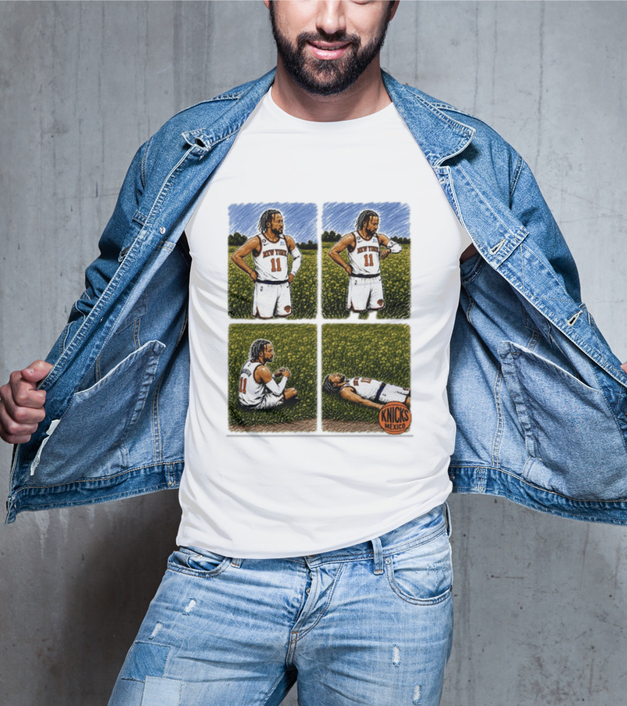 New York Knicks Jalen Brunson Whorled Tickseed Comic Knicks Mexico T-Shirt