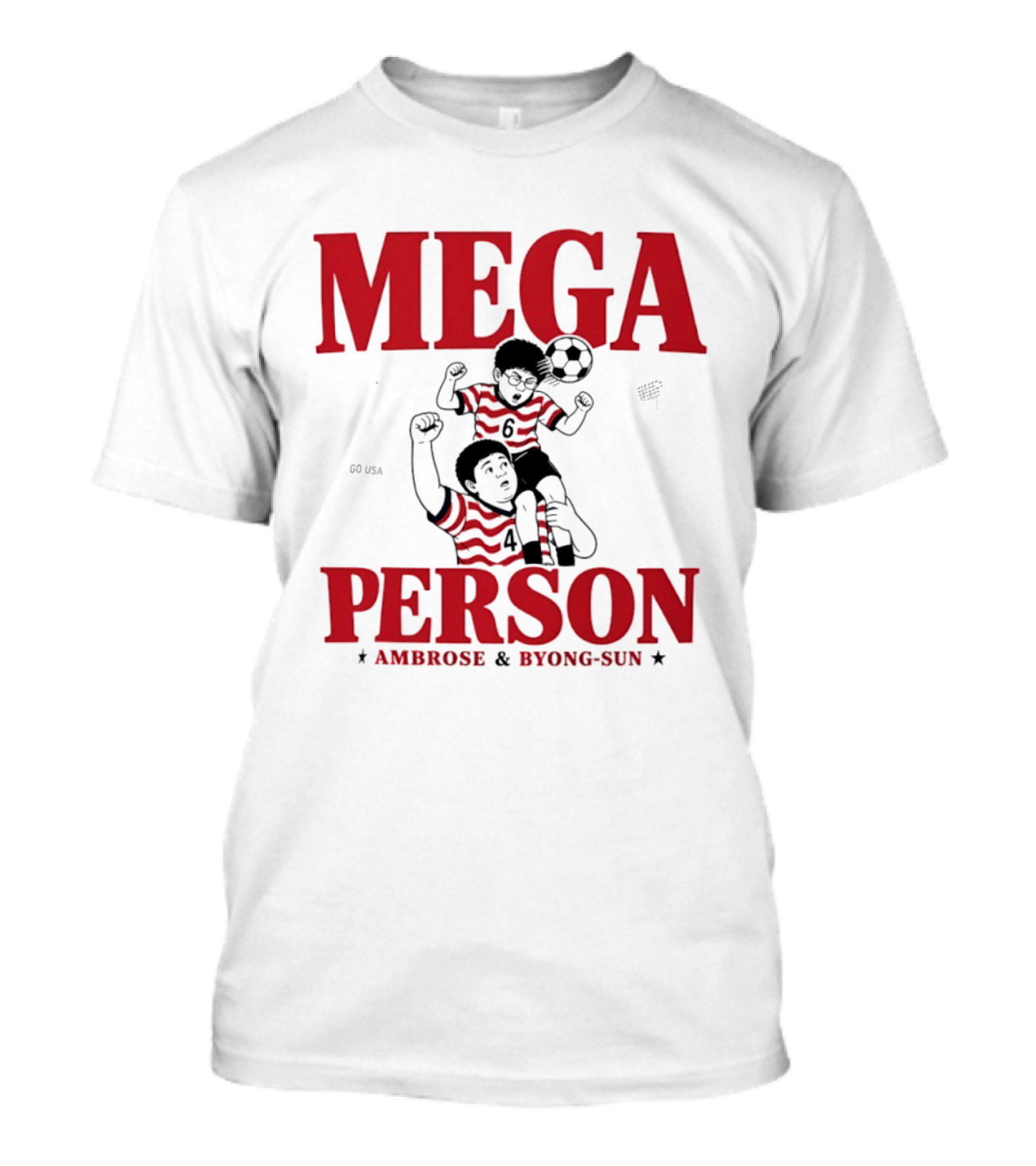 Mega Person Go USA Ambrose Byong Sun Soccer Duo T-Shirt