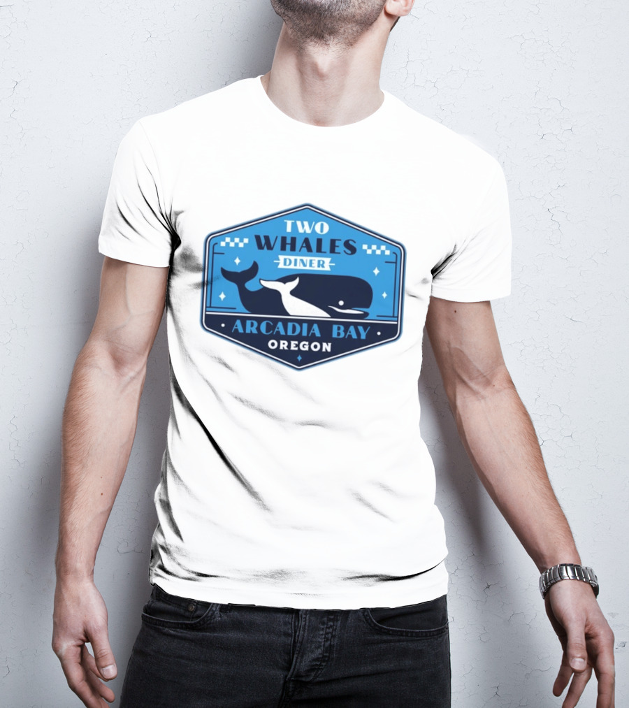 Two Whales Diner Arcadia Bay Oregon Crest T-Shirt