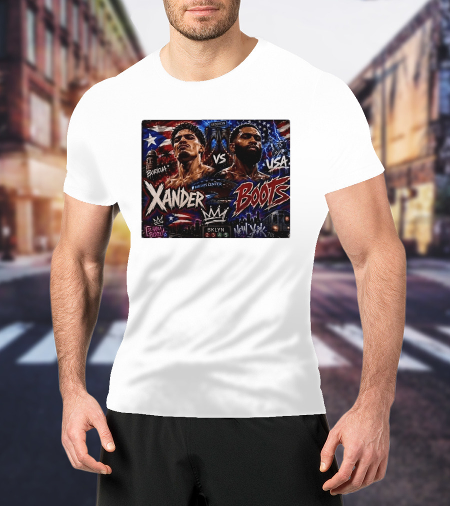 Xander Boots Boricua Vs USA Barclays Center Brooklyn NYC 718 T-Shirt