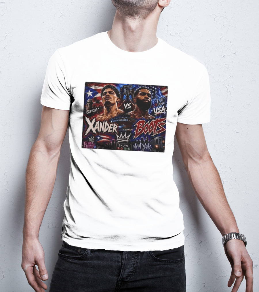 Xander Boots Boricua Vs USA Barclays Center Brooklyn NYC 718 T-Shirt