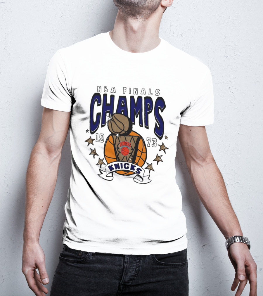 New York Knicks NBA Finals Champs 1973 Basketball Victory T-Shirt