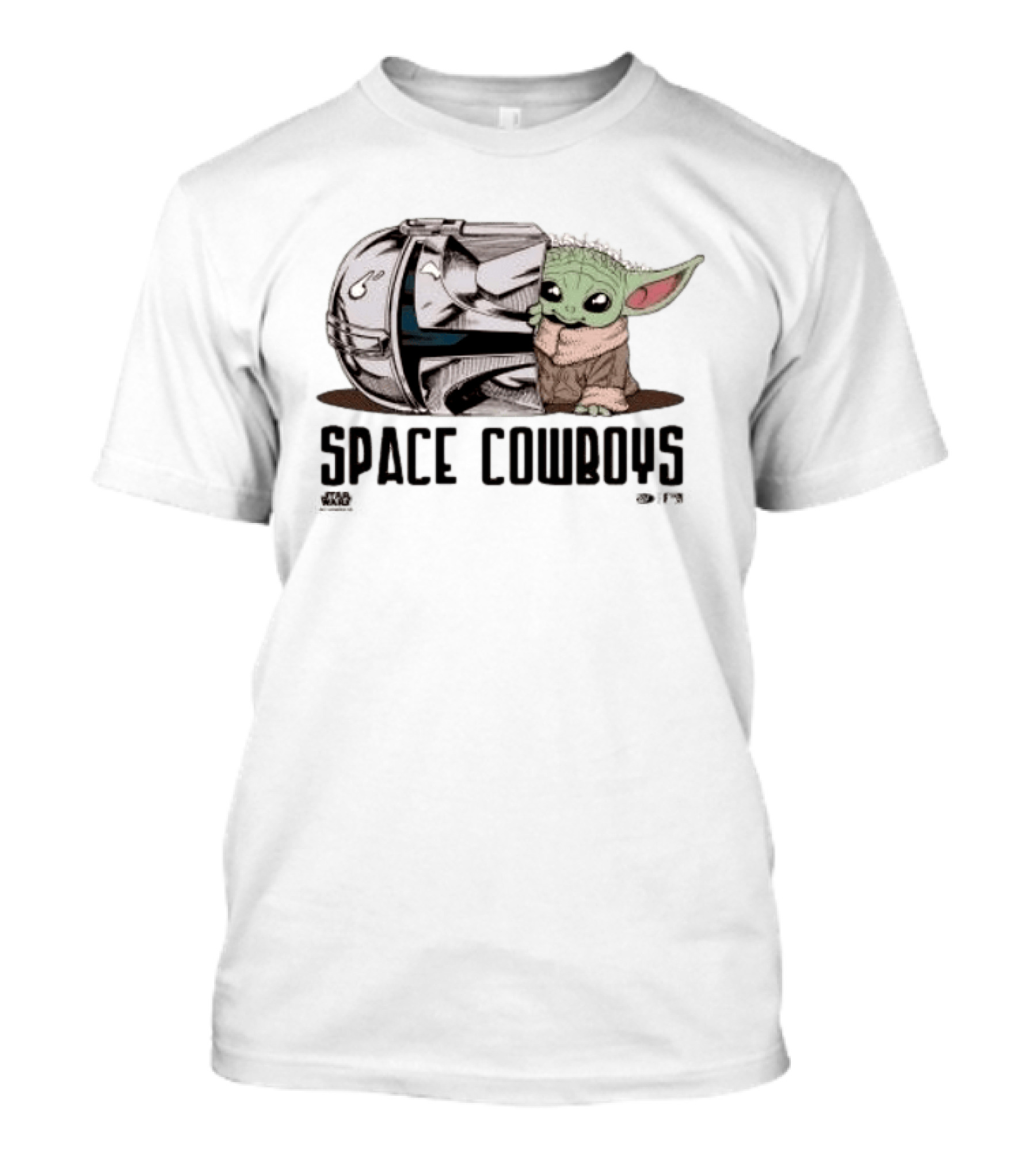 Star Wars Grogu Space Cowboys Helmet And Child Duo T-Shirt