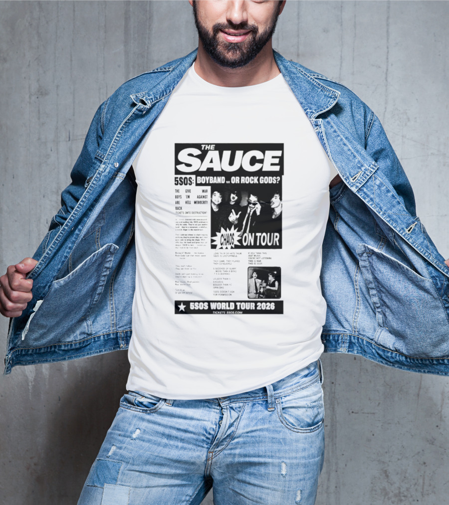 The Sauce 5SOS Chaos On Tour 5 Seconds Of Summer World Tour 2026 T-Shirt