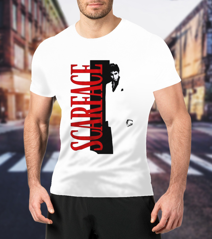 Tony Montana Scarface Movie Iconic Red Black T-Shirt