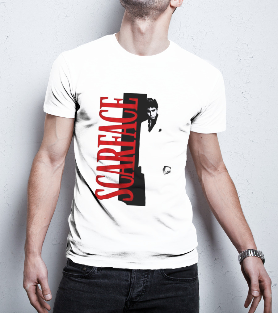 Tony Montana Scarface Movie Iconic Red Black T-Shirt