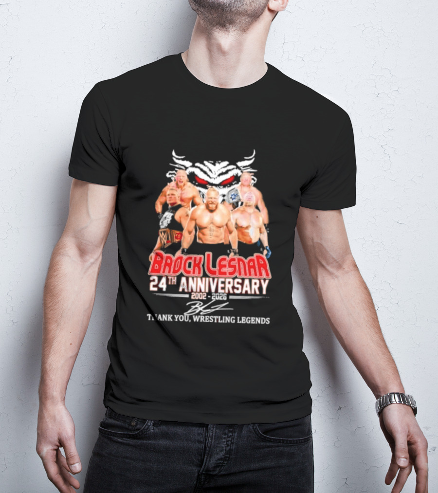 Brock Lesnar 24th Anniversary 2002 2026 Thank You Wrestling Legends T-Shirt
