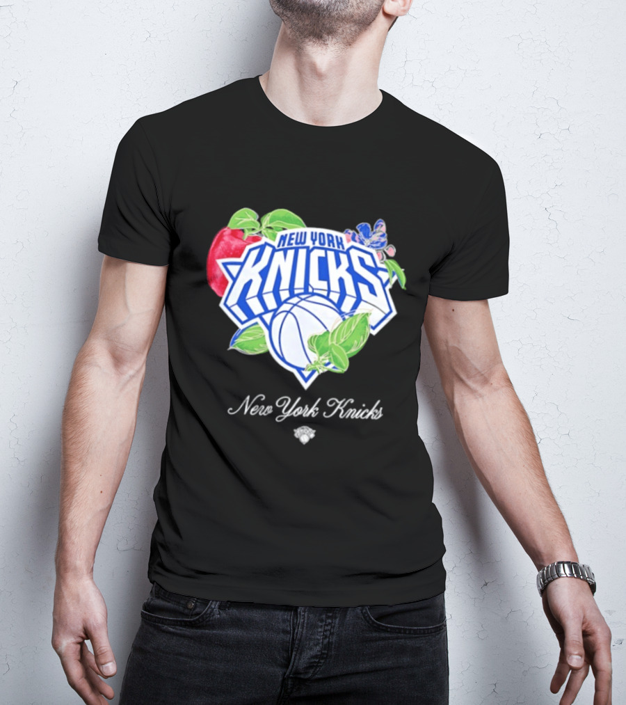 New York Knicks Lifestyle Capsule Floral Fruit Apple Basketball T-Shirt