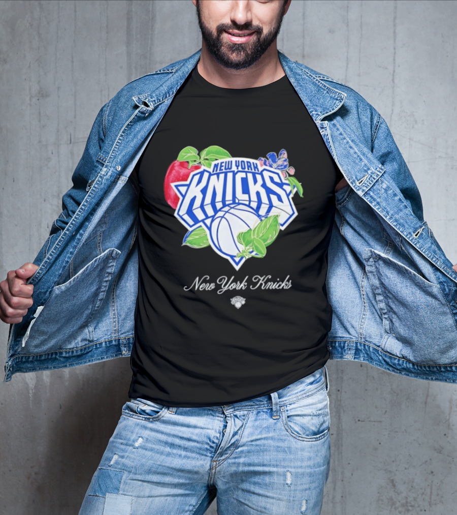 New York Knicks Lifestyle Capsule Floral Fruit Apple Basketball T-Shirt