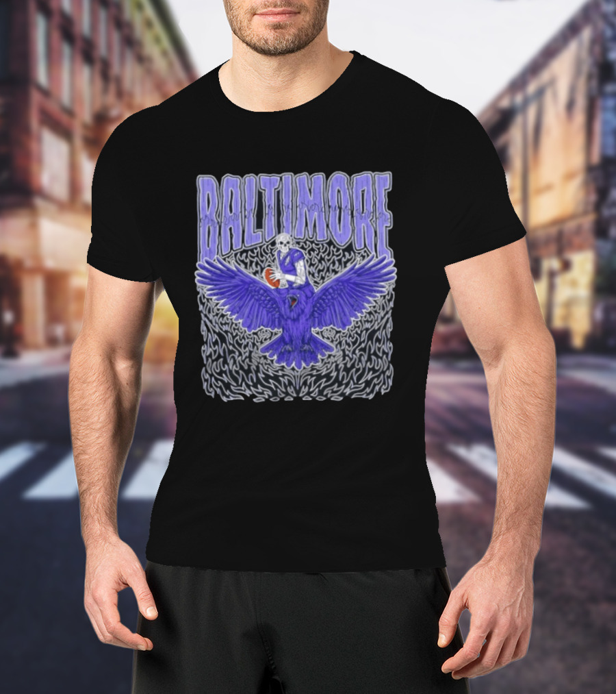 Skeleton Baltimore Ravens Rugby T-Shirt