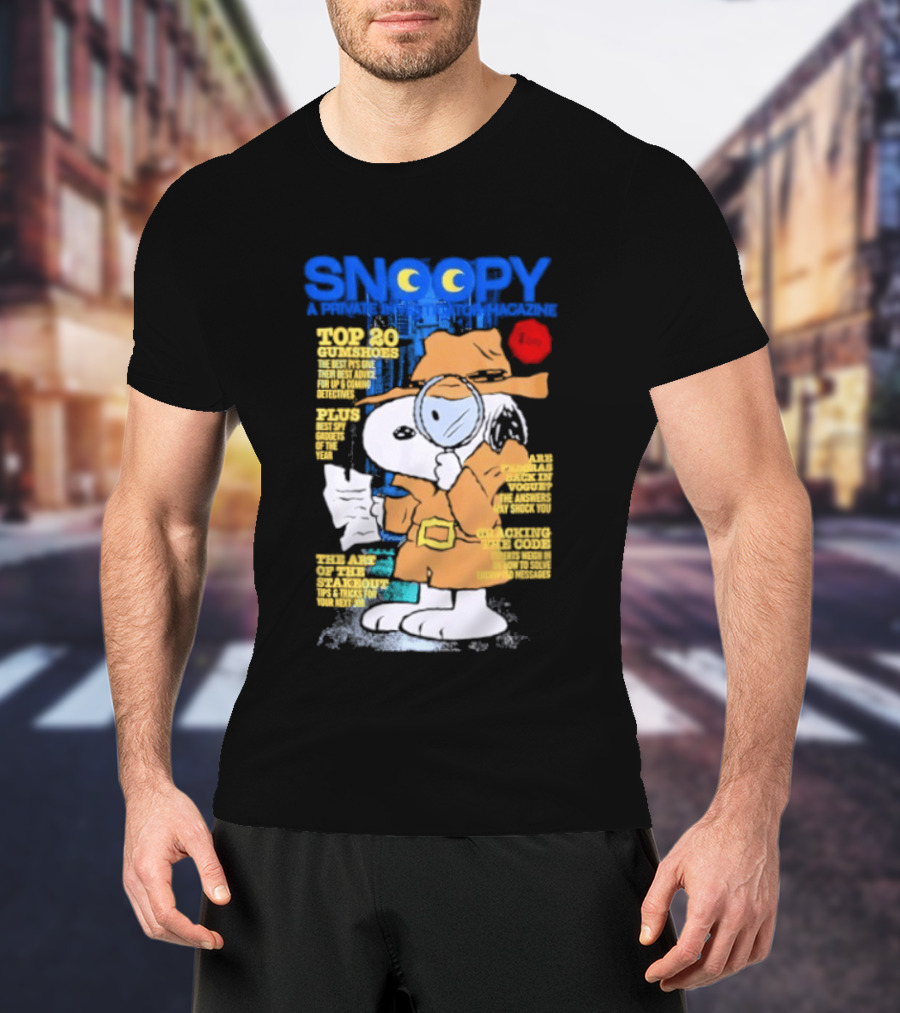 Snoopy Top 20 Clues Uncover Mystery Solved Peanuts Detective Investigator T-Shirt