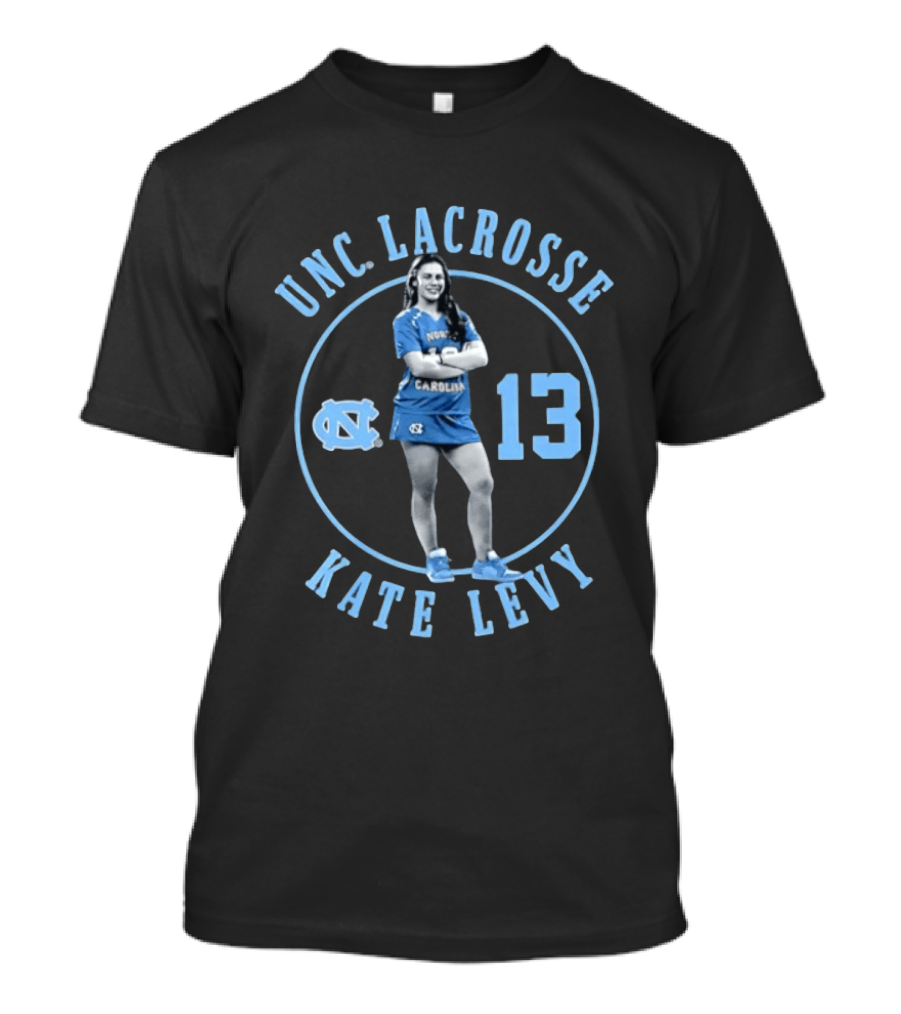 UNC Lacrosse Kate Levy 13 North Carolina Player Pose T-Shirt