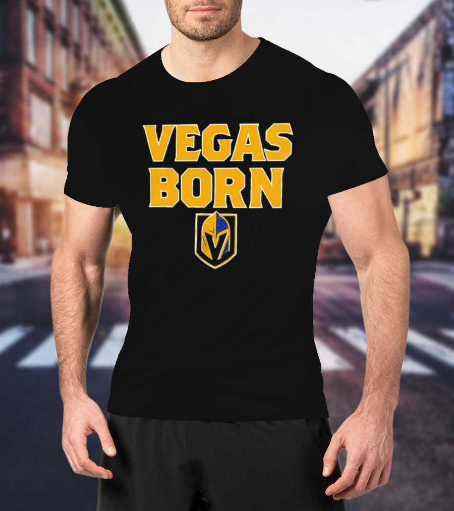 VEGAS BORN Logo Icon Golden Knights T-Shirt