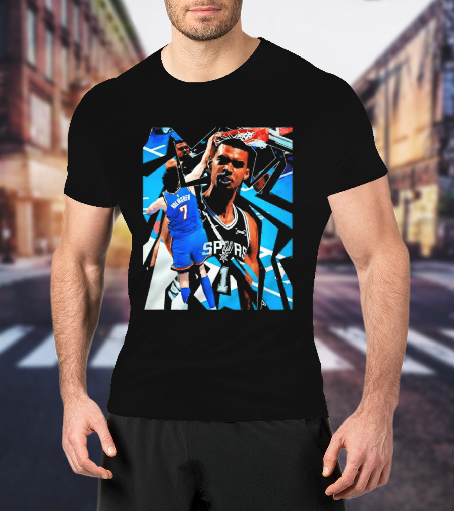 San Antonio Spurs Wembanyama Dunk Showdown With Holmgren T-Shirt