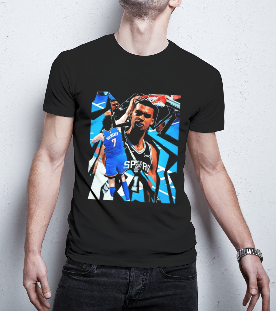 San Antonio Spurs Wembanyama Dunk Showdown With Holmgren T-Shirt