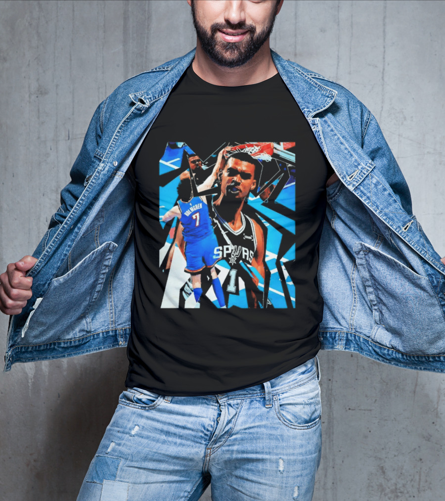 San Antonio Spurs Wembanyama Dunk Showdown With Holmgren T-Shirt