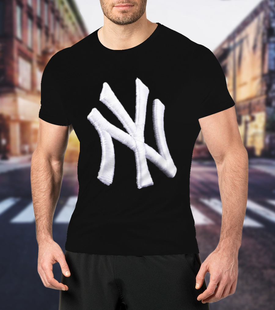 Yankees Inflated Stitch Logo Hat T-Shirt