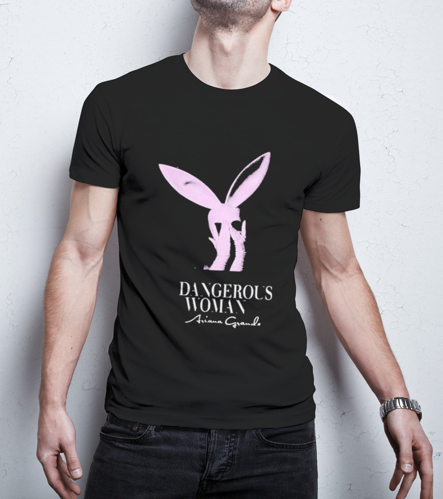 Ariana Grande Dangerous Woman Pink Bunny Ears T-Shirt