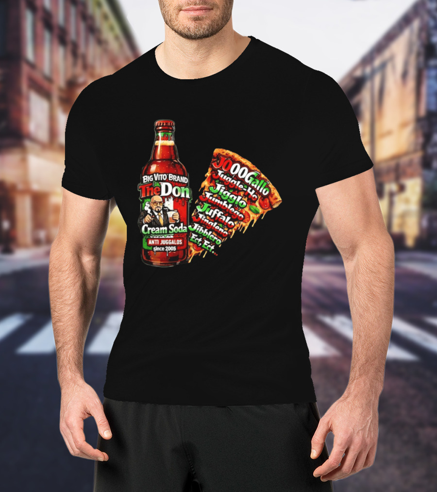 Big Vito Brand The Don Cream Soda Anti Juggalos Juggle Ho Jiggle Ho Pizza Slice 2005 T-Shirt