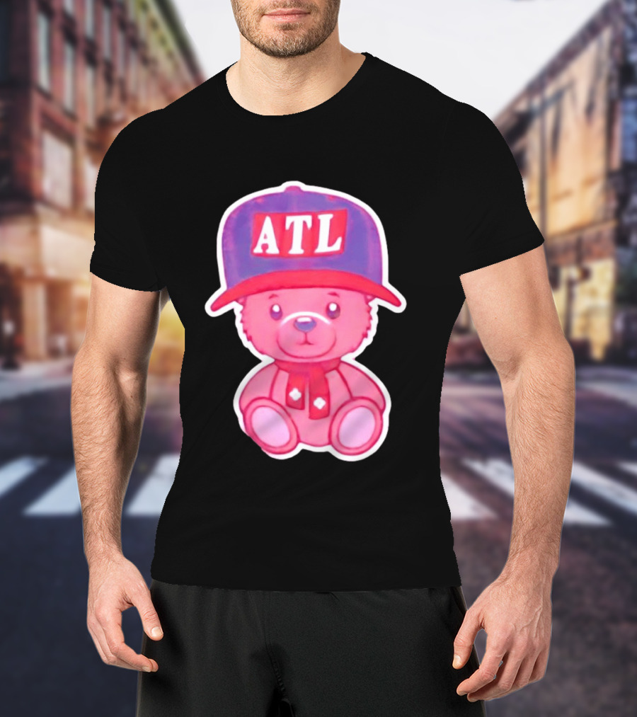 ATL Cap Teddy Bear Atlanta Braves Baseball Scarf T-Shirt