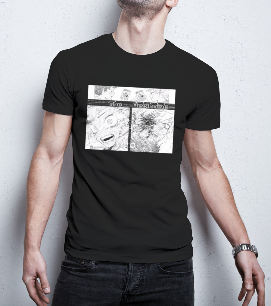 Izuku Midoriya Katsuki Bakugo All Might The Beginning My Hero Academia Manga Panel T-Shirt