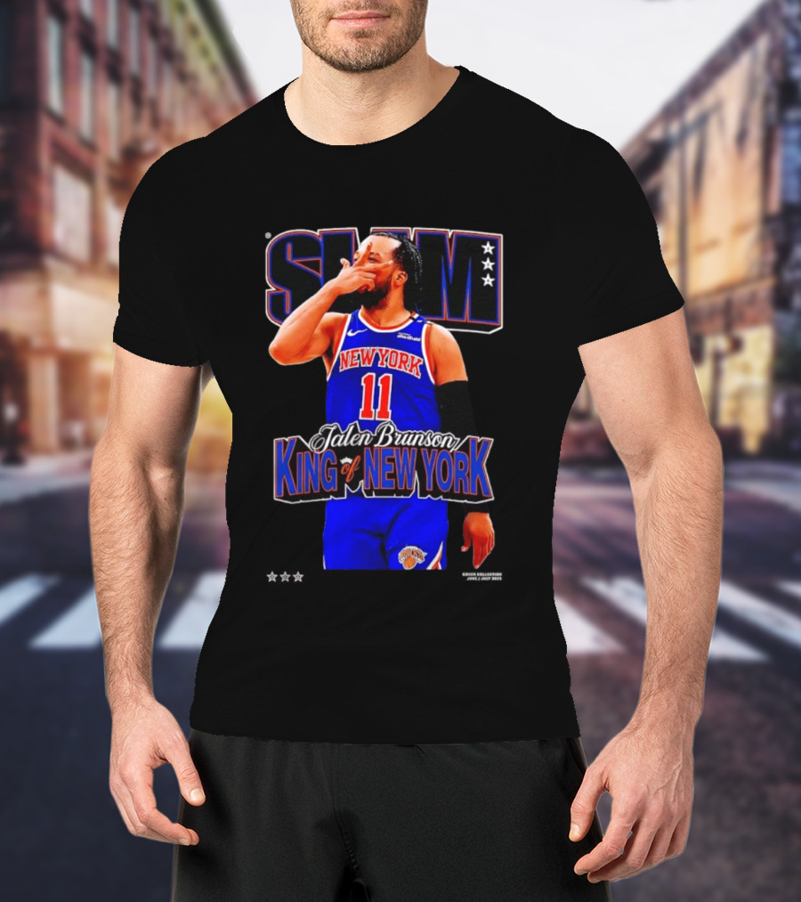 Jalen Brunson King Of New York Knicks NBA SLAM T-Shirt