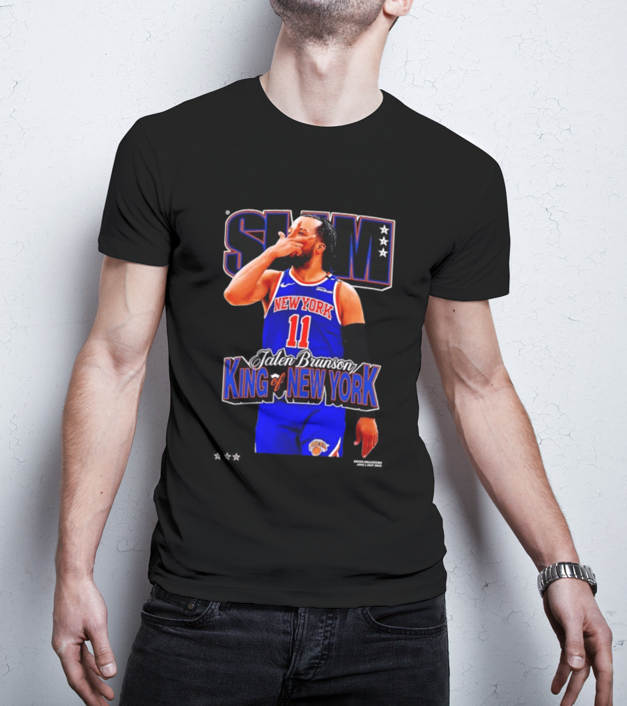 Jalen Brunson King Of New York Knicks NBA SLAM T-Shirt