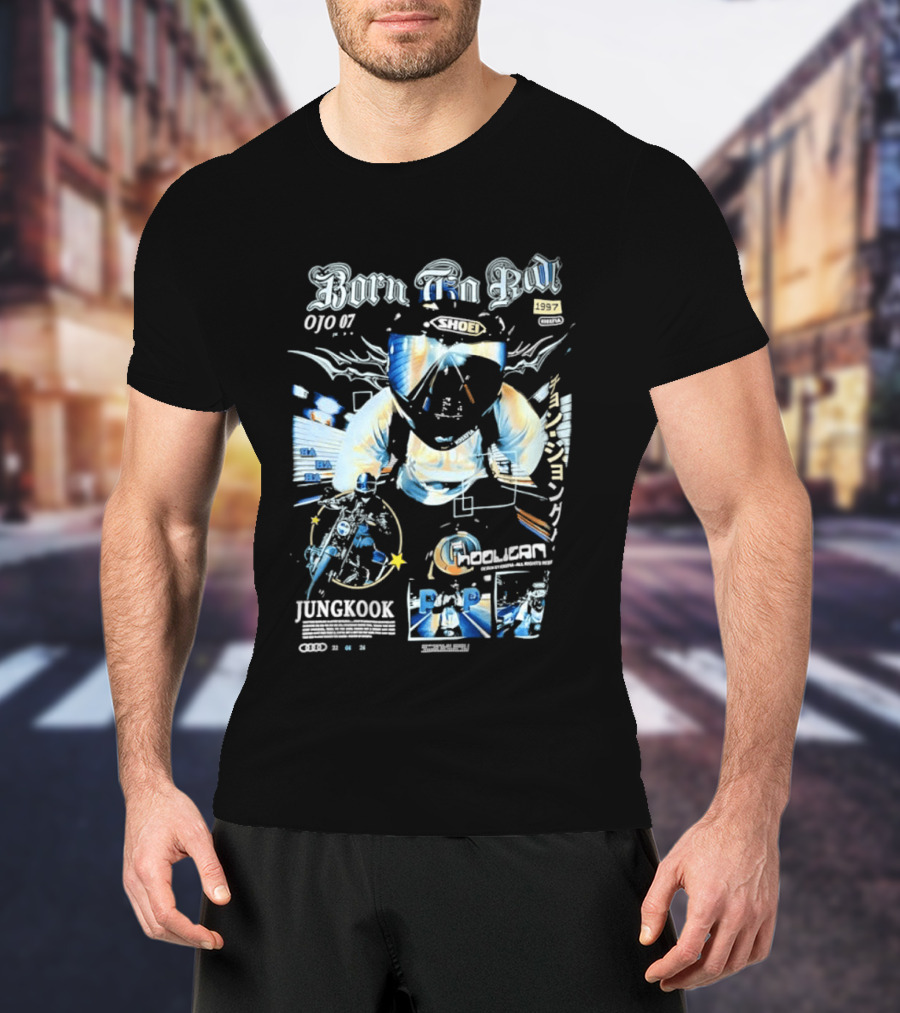 Born To Ride Jungkook Shoei Helmet Hooligan Motorcycle Biker 010 T-Shirt