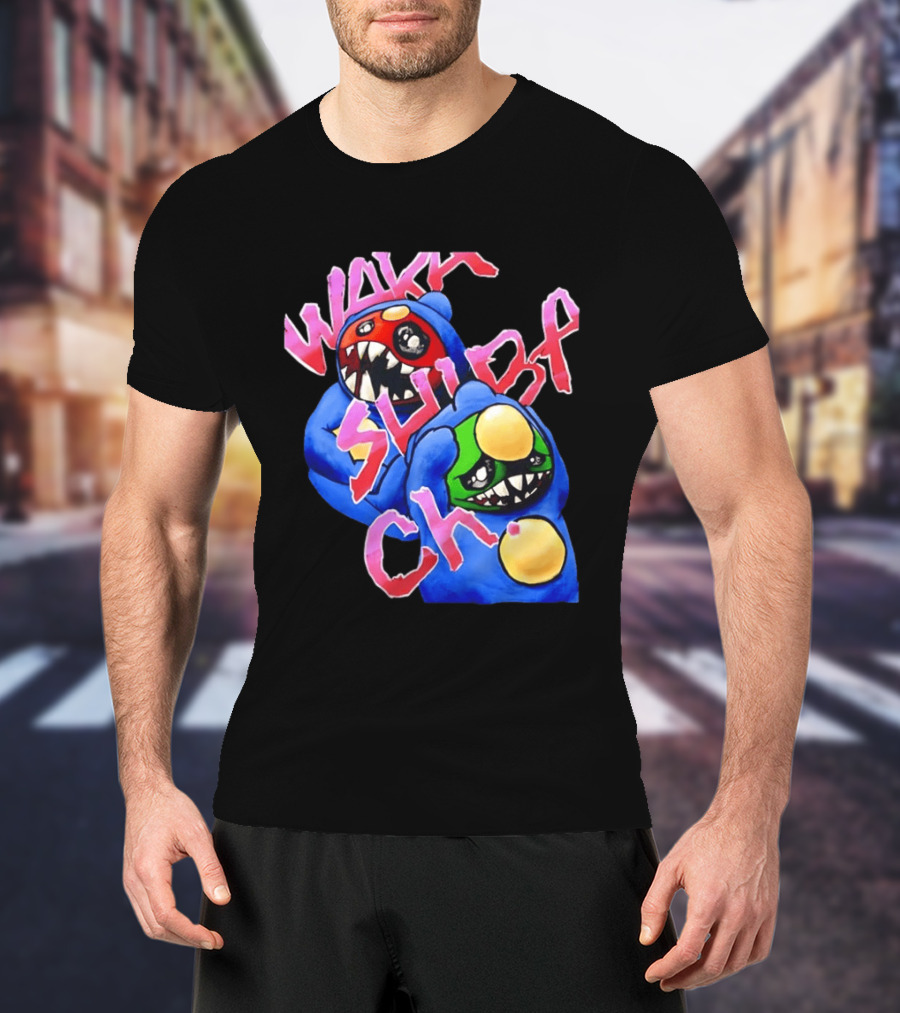 Wakk Slurp Ch Red And Green Creepy Monsters Graffiti T-Shirt