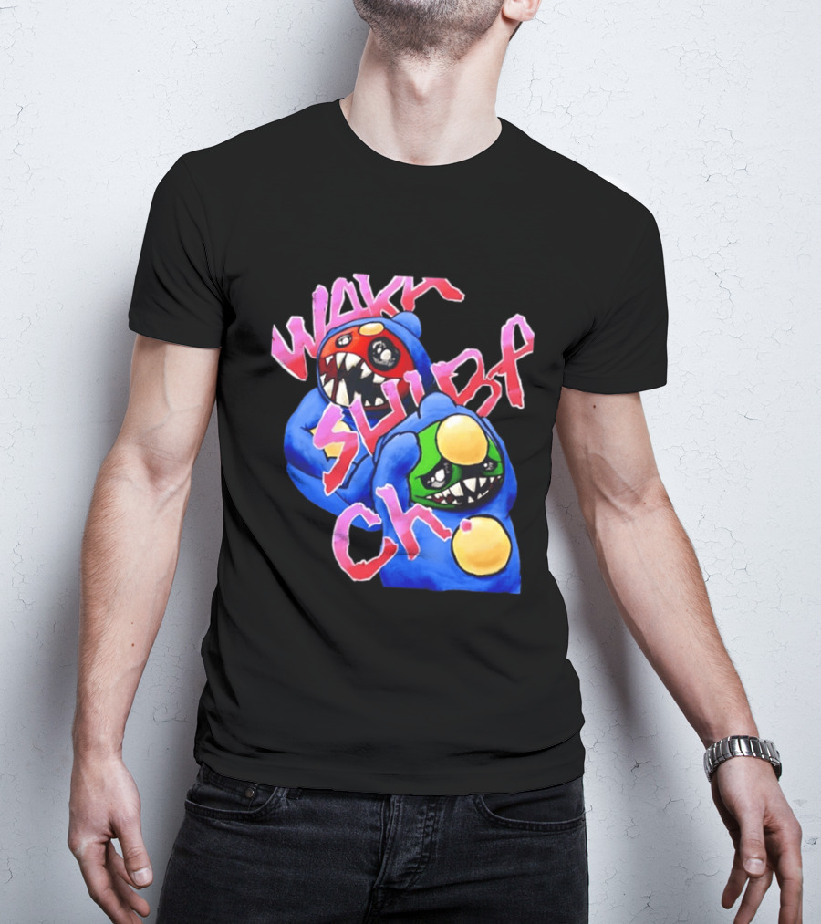 Wakk Slurp Ch Red And Green Creepy Monsters Graffiti T-Shirt