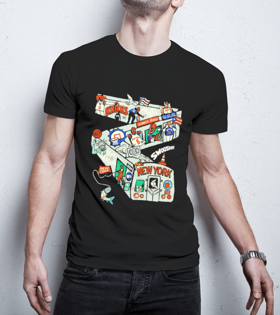 New York Knicks Subway Car Always Slamdunk Basketball City T-Shirt