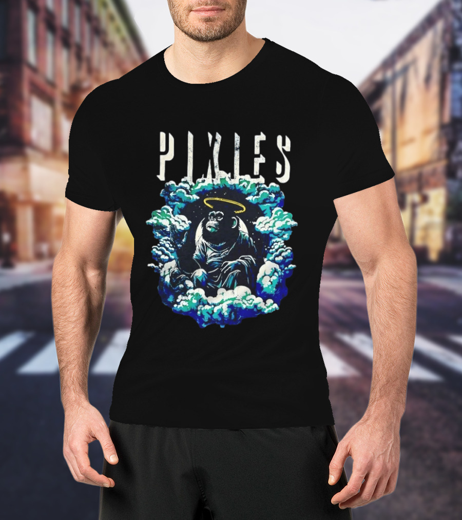 Pixies Haloed Chimp Surrounded By Clouds Vinyl Record T-Shirt