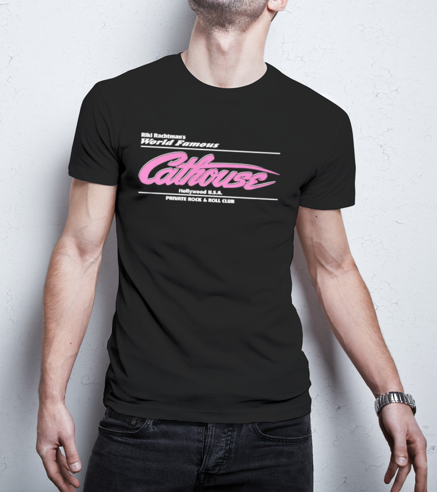Riki Rachtman's World Famous Cathouse Hollywood USA Private Rock And Roll Club T-Shirt
