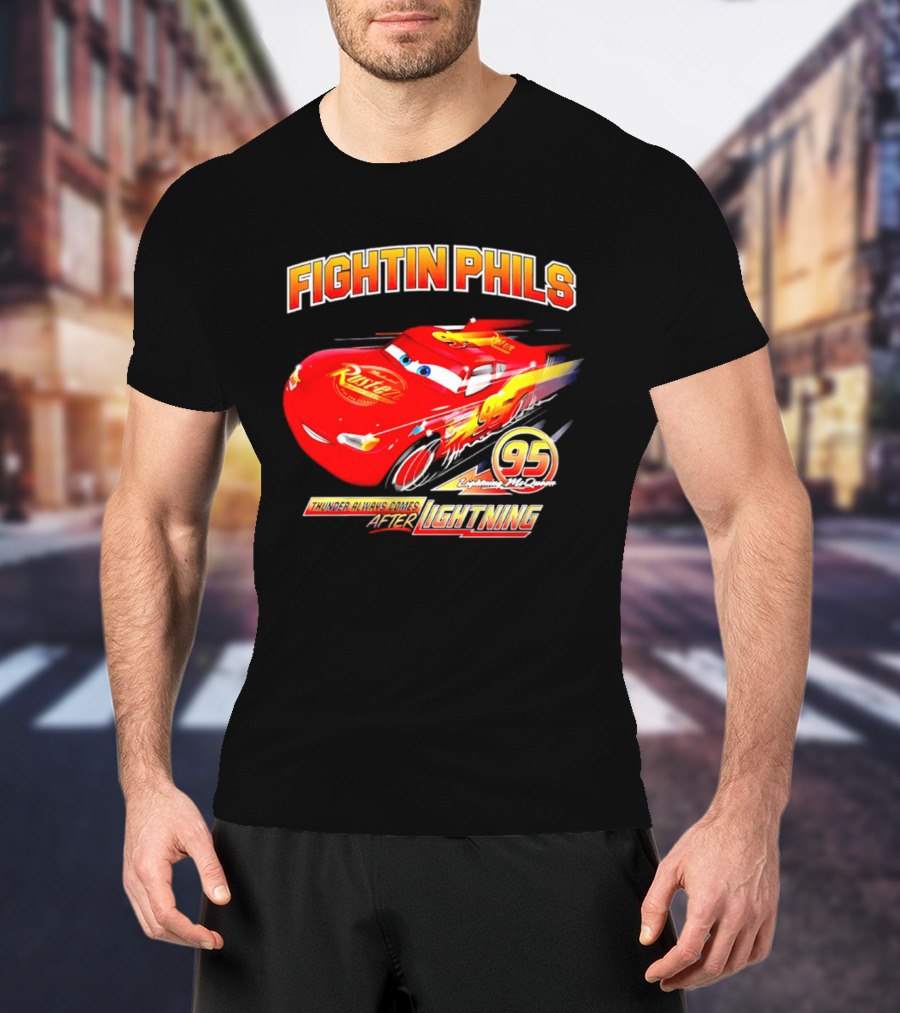 Fightin Phils OT Sports Cars Lightning McQueen Toddler 95 Rust Eze T-Shirt
